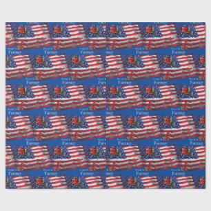 Papel De Regalo Orgullosa bandera de granjero patriótico Thunder_C