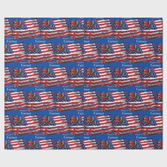Papel De Regalo Orgullosa bandera de granjero patriótico Thunder_C (Costura)