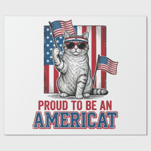 Papel De Regalo Orgulloso de ser una camiseta de gato patriota Ame