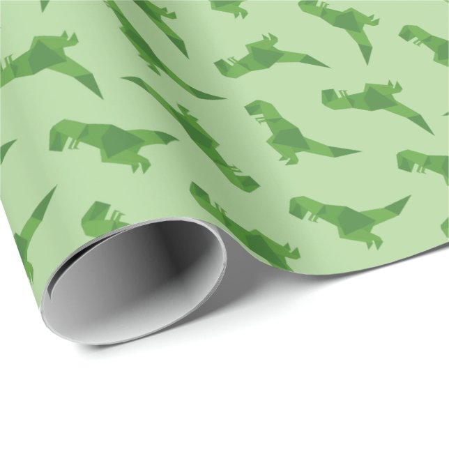 Papel De Regalo Origami T-Rex (Esquina del rollo)