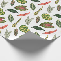 Papel de regalo original con hoja de planta vintag