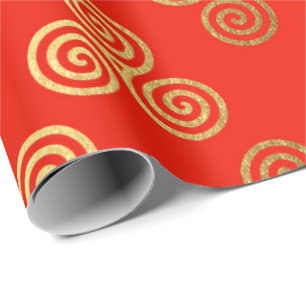 Papel De Regalo Ornamento céltico real de oro rojo heráldico