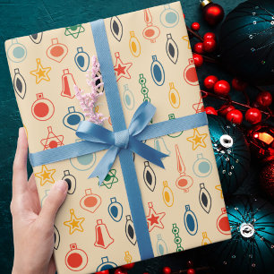 Papel De Regalo Ornamento clásico de Navidad retro vintage