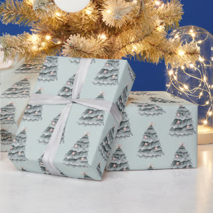 Papel De Regalo Ornamento de árbol Rubor de Navidades verdes de sa