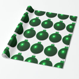 Papel De Regalo Ornamento de bolas de Navidades verdes brillantes