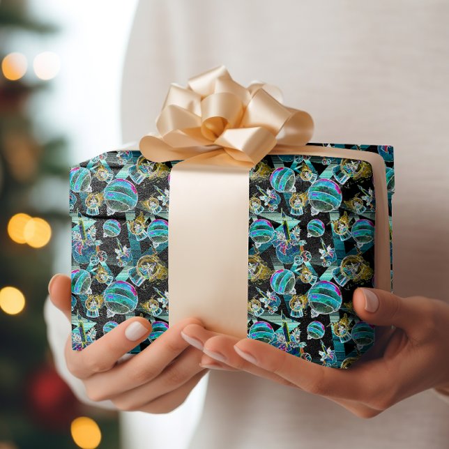 Papel De Regalo Ornamento de globo de neón de luz negra para Navid (Subido por el creador)