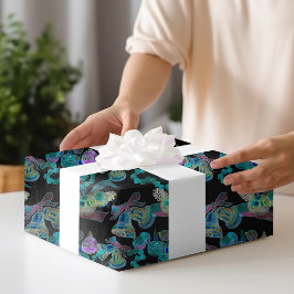 Papel De Regalo Ornamento de la Campana de Velas de Navidad Brilla