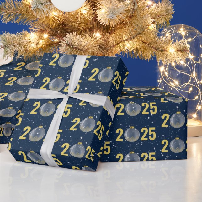 Papel De Regalo Ornamento de Navidad Gold 2025 (Vacaciones)