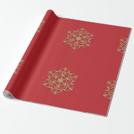 Papel De Regalo Ornamento de oro en rojo