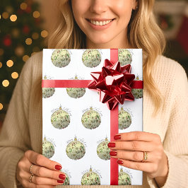 Papel De Regalo Ornamento elegante moderno de Navidades de oro