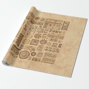 Papel De Regalo Ornamento étnico hecho a mano