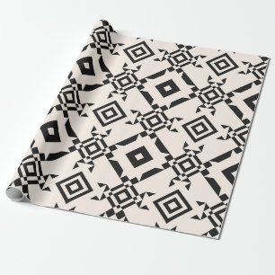 Papel De Regalo Ornamento étnico moderno. Vintage en blanco y negr