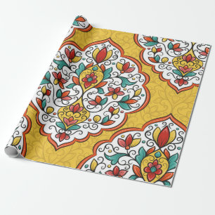 Papel De Regalo Ornamento floral colorido sin fisuras