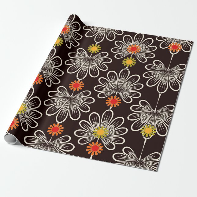 Papel De Regalo Ornamento gráfico de patrones impecable. Estilo fl (Desenrollado)