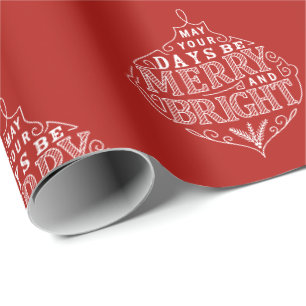 Papel De Regalo Ornamento navideño de la tipografía de merry y Bri