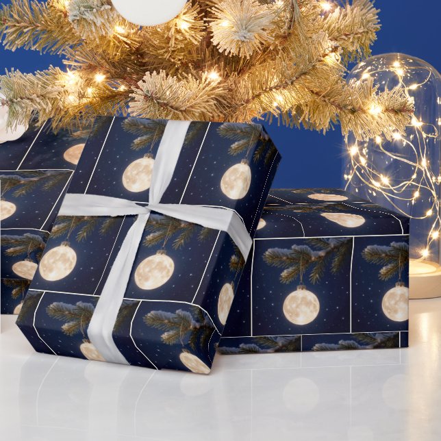 Papel De Regalo Ornamento navideño de luna llena (Vacaciones)