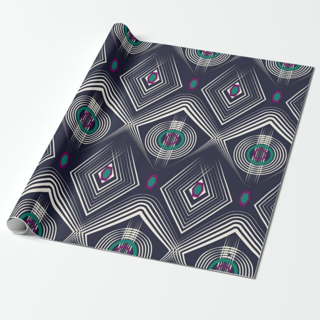 Papel De Regalo Ornamento original sin foco. Estilo geométrico (Desenrollado)