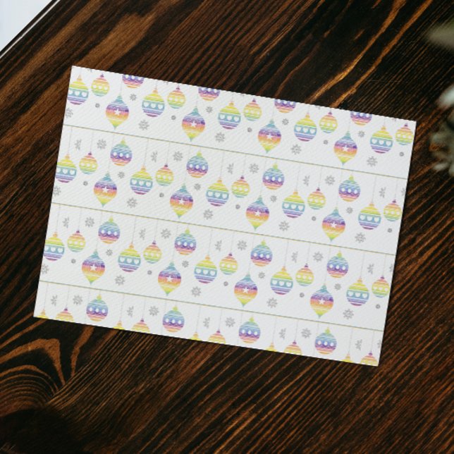Papel De Regalo Ornamentos arcoiris y copos de nieve (Subido por el creador)