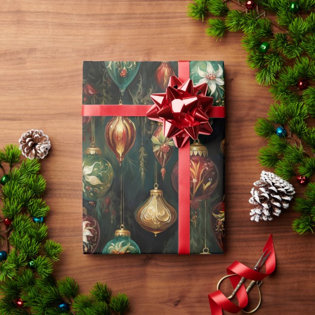 Papel De Regalo Ornamentos de Navidad (Regalo de vacaciones)