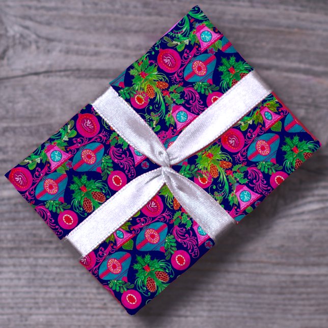 Papel De Regalo Ornamentos de navidad azul pálido (Subido por el creador)