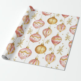 Papel De Regalo Ornamentos de oro rosa Navidad vintage