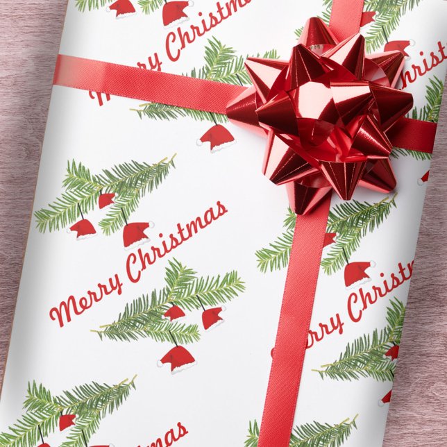 Papel De Regalo Ornamentos de Red Santa Hat en Navidades de ramas  (Subido por el creador)