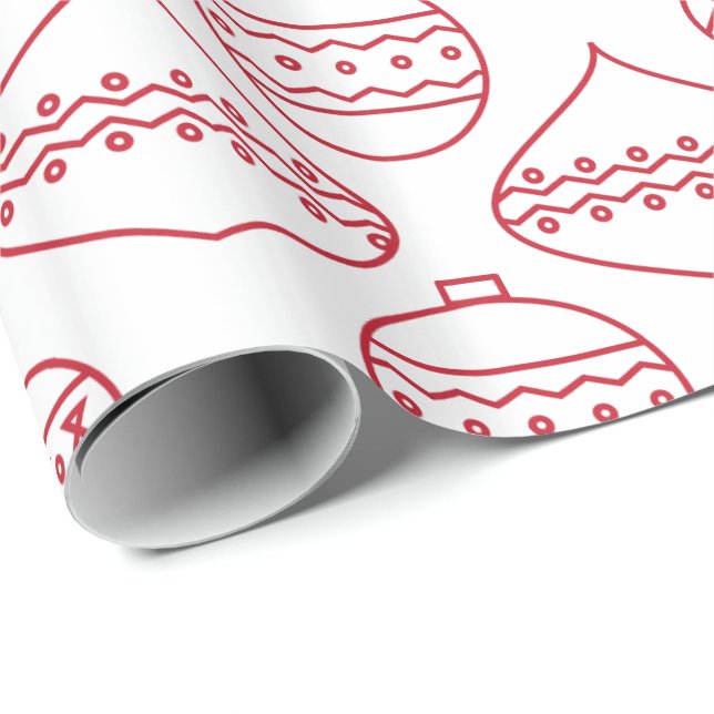 Papel De Regalo Ornamentos de vacaciones (Esquina del rollo)