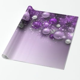 Papel De Regalo Ornamentos de vacaciones de navidades - Púrpura