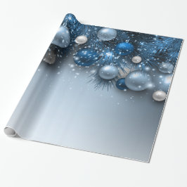 Papel De Regalo Ornamentos de vacaciones para navidades - Blues