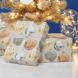 Papel De Regalo Ornamentos metálicos mixtos en beige neutro
