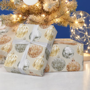 Papel De Regalo Ornamentos metálicos mixtos en beige neutro