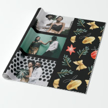 Ornamentos navideños acuarela Collage de fotos neg