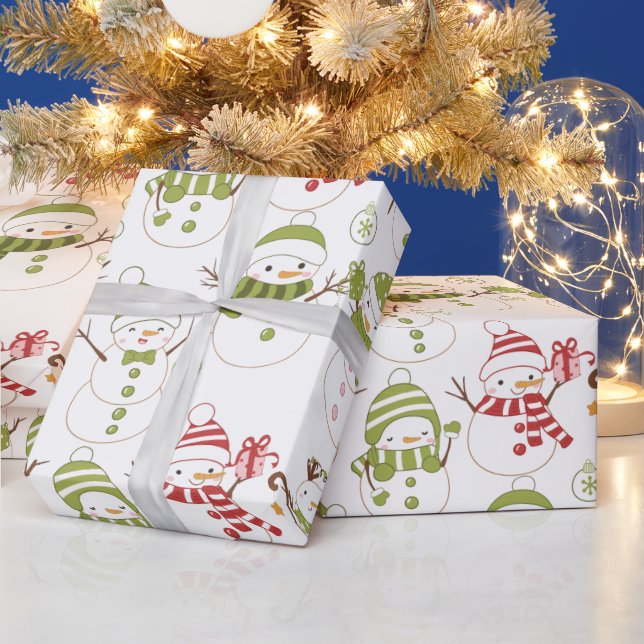 Papel De Regalo Ornamentos navideños de Snowmen Regalos Navidades  (Vacaciones)