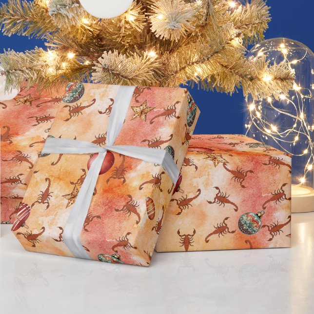 Papel De Regalo Ornamentos navideños del desierto de Scorpions en  (Vacaciones)