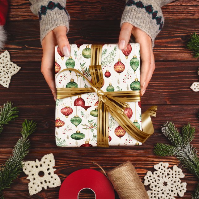 Papel De Regalo Ornamentos navideños festivos Patrón sin problemas (Subido por el creador)