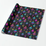 Papel De Regalo Ornamentos Neon Christmas<br><div class="desc">En el mar de papel tradicional de envoltura navideña que inunda las tiendas cada temporada -pensemos en los clásicos plaid, los majestuosos pinos y los jolly Santas- surge un diseño que no sólo destroza la convención sino que también deslumbra los ojos y levanta el espíritu — Ornamentos Neon de Navidad....</div>