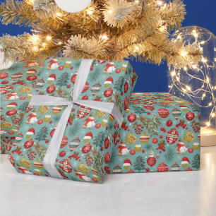 Papel De Regalo Ornamentos Vintage colgantes de Navidad