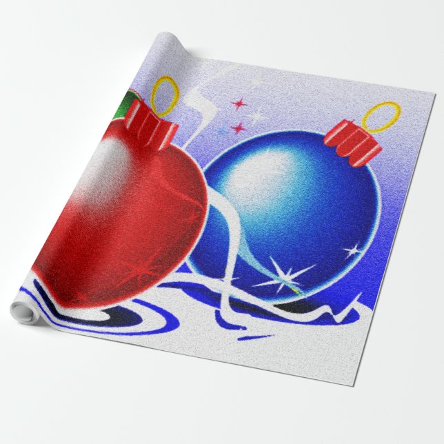 Papel De Regalo Ornamentos y cintas de Navidad - (Desenrollado)
