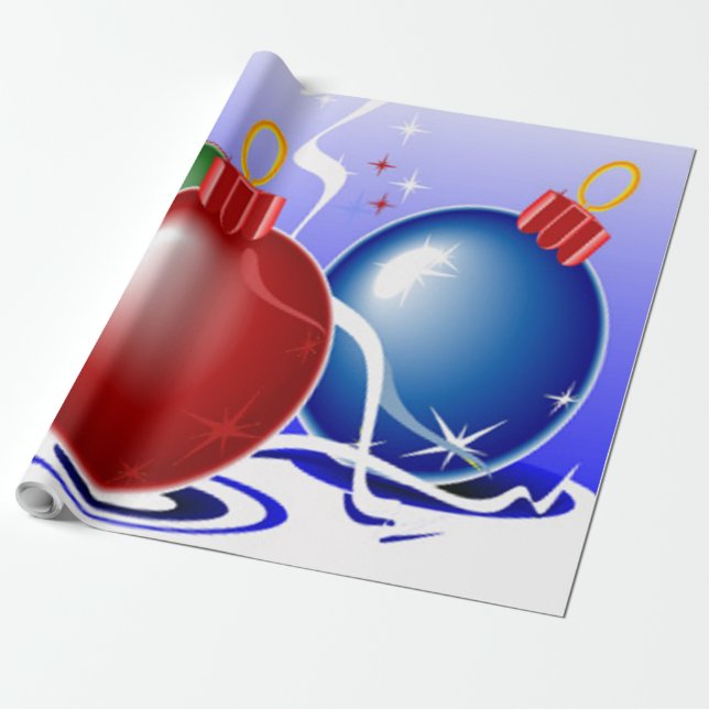 Papel De Regalo Ornamentos y cintas de Navidad - (Desenrollado)