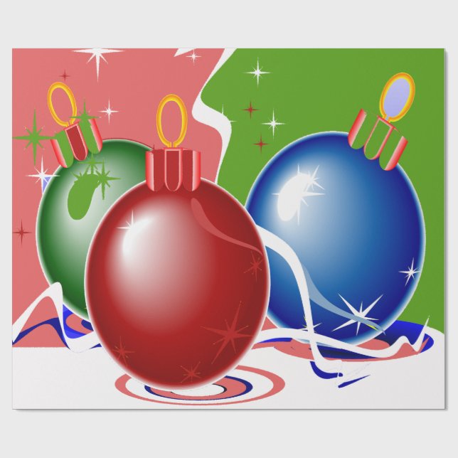 Papel De Regalo Ornamentos y cintas de Navidad - (Superficie plana)