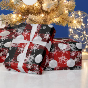 Papel De Regalo Ornamentos Y Copos De Nieve En Platos