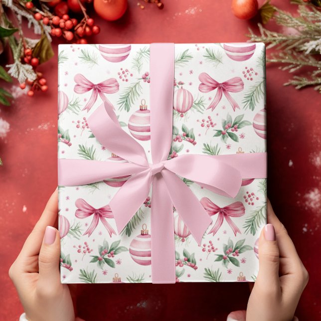 Papel De Regalo Ornamentos y Navidades de arcos rosados y cumpleañ (Subido por el creador)