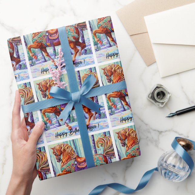 Papel De Regalo Ornate Carrusel de Madera (Regalar)