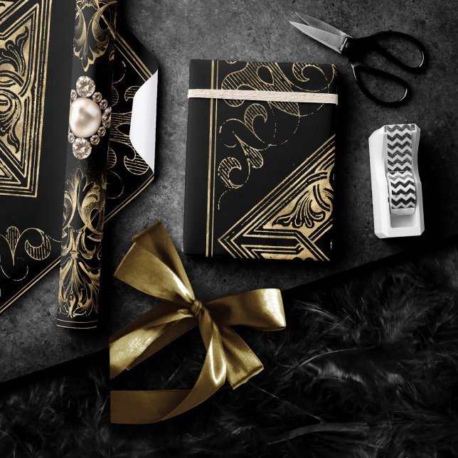 Papel De Regalo Ornate Opulence | Florecimiento de Joyas Negras y  (Subido por el creador)