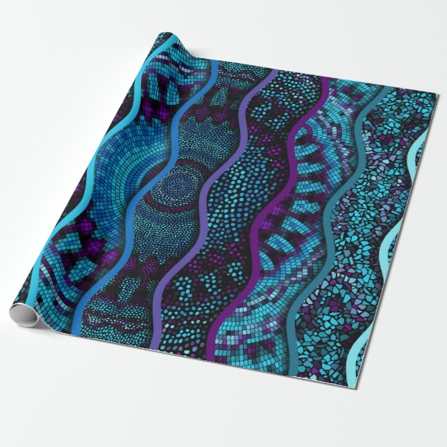 Papel De Regalo Ornate seamless texture background. Relief waves o (Desenrollado)