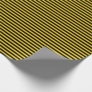 Papel De Regalo Oro amarillo y rayas negras