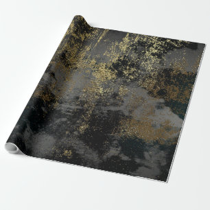Papel De Regalo Oro apenado y Black-09