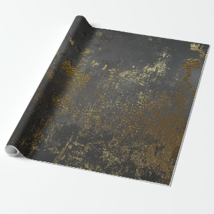 Papel De Regalo Oro apenado y Black-16