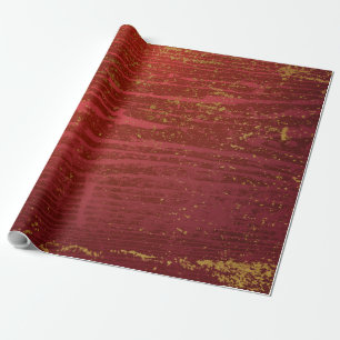 Papel De Regalo Oro apenado y rojo 13