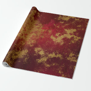 Papel De Regalo Oro apenado y rojo 6